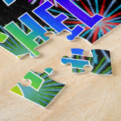 Voornaam "RACHEL", geun "HAPPY BIRTHDAY" Legpuzzel (Zijkant)