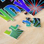 Voornaam "RANDY", geun "HAPPY BIRTHDAY" Legpuzzel (Zijkant)