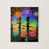 Voornaam "RANDY", geun "HAPPY BIRTHDAY" Legpuzzel (Verticaal)