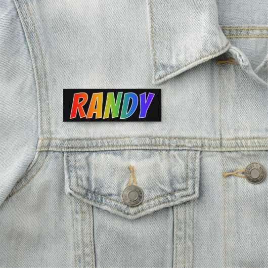 Voornaam "RANDY": vun regenboogkleuren Naamplaatje (In situ)