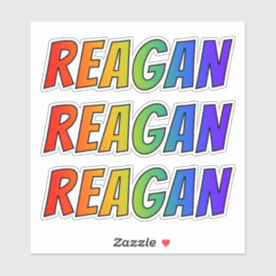 Voornaam "REAGAN" w/ Fun Rainbow Coloring Sticker
