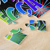 Voornaam "REBECCA", geun "HAPPY BIRTHDAY" Legpuzzel (Zijkant)