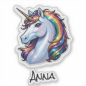 Voornaam regenboog sticker (Voorkant)