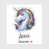 Voornaam regenboog sticker (Vel)