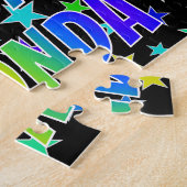 Voornaam "RHONDA", geun "HAPPY BIRTHDAY" Legpuzzel (Zijkant)