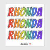 Voornaam "RHONDA" w/ Fun Rainbow Coloring Sticker (Vel)