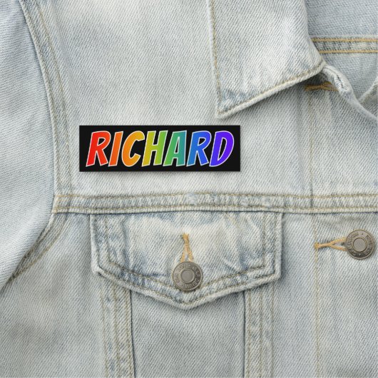 Voornaam "RICHARD": Fun Rainbow-kleuren Naamplaatje (In situ)