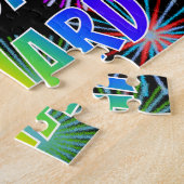 Voornaam "RICHARD", geun "HAPPY BIRTHDAY" Legpuzzel (Zijkant)