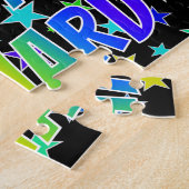 Voornaam "RICHARD", geun "HAPPY BIRTHDAY" Legpuzzel (Zijkant)