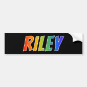 Voornaam "RILEY": Fun Rainbow-kleuren Bumpersticker (Voorkant)