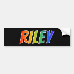 Voornaam "RILEY": Fun Rainbow-kleuren Bumpersticker