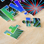 Voornaam "RILEY", geun "HAPPY BIRTHDAY" Legpuzzel (Zijkant)