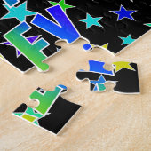 Voornaam "RILEY", geun "HAPPY BIRTHDAY" Legpuzzel (Zijkant)