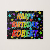 Voornaam ROBERT, Fun "HAPPY BIRTHDAY" Legpuzzel (Horizontaal)