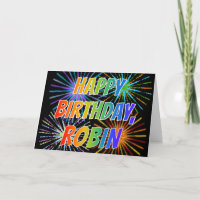 Voornaam "ROBIN" Fun "HAPPY BIRTHDAY"