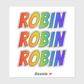 Voornaam "ROBIN" w/ Fun Rainbow Coloring Sticker (Vel)