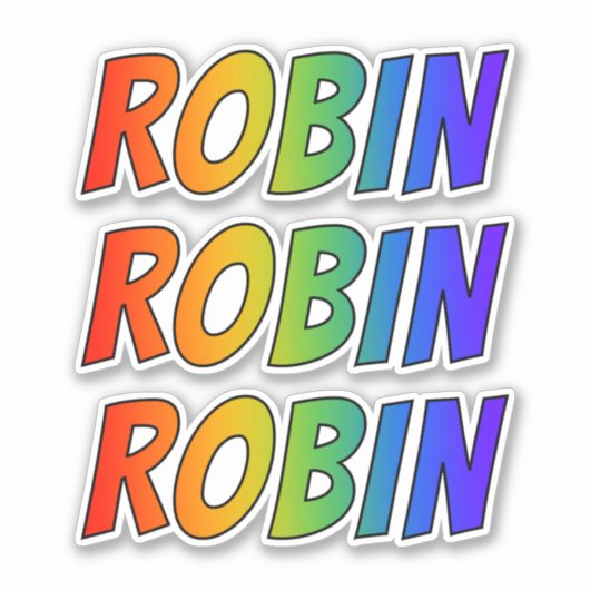 Voornaam "ROBIN" w/ Fun Rainbow Coloring Sticker (Voorkant)