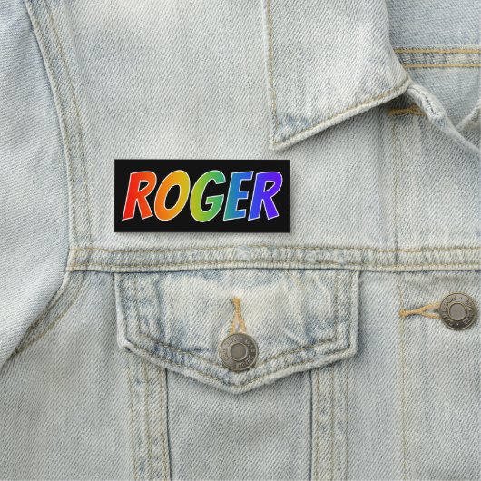 Voornaam "ROGER": Fun Rainbow-kleuren Naamplaatje (In situ)