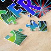 Voornaam "ROGER", geun "HAPPY BIRTHDAY" Legpuzzel (Zijkant)