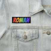 Voornaam "ROMAN": Fun Rainbow-kleuren Naamplaatje (In situ)