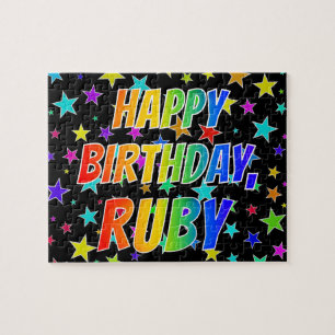 Voornaam RUBY, Fun "HAPPY BIRTHDAY" Legpuzzel