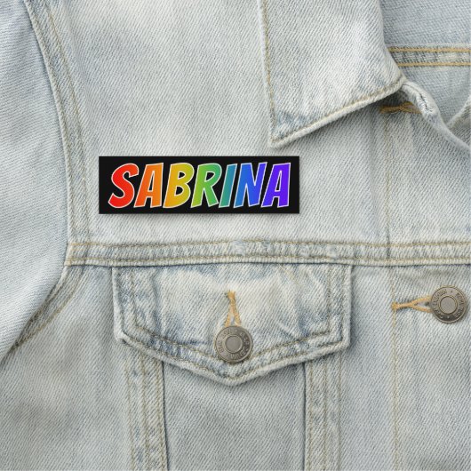 Voornaam "SABRINA": Fun Rainbow-kleuren Naamplaatje (In situ)