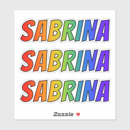 Voornaam "SABRINA" w / Fun Rainbow Coloring Sticker (Vel)