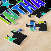 Voornaam "SAMANTHA", geun "HAPPY BIRTHDAY" Legpuzzel (Zijkant)