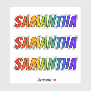 Voornaam "SAMANTHA" w / Fun Rainbow Coloring Sticker