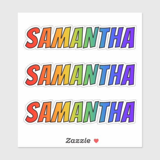 Voornaam "SAMANTHA" w / Fun Rainbow Coloring Sticker (Vel)