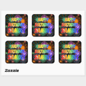 Voornaam "SAMUEL", vun "HAPPY BIRTHDAY" Vierkante Sticker (Vel)