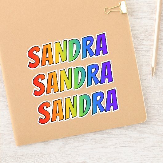Voornaam "SANDRA" w/ Fun Rainbow Coloring Sticker (Notitieboek)