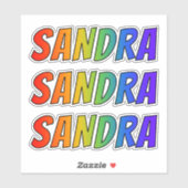 Voornaam "SANDRA" w/ Fun Rainbow Coloring Sticker (Vel)