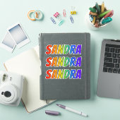 Voornaam "SANDRA" w/ Fun Rainbow Coloring Sticker (iPad Cover)