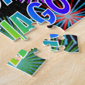 Voornaam "SANTIAGO", geun "HAPPY BIRTHDAY" Legpuzzel (Zijkant)