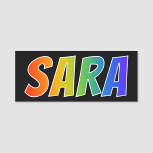Voornaam "SARA": Fun Rainbow-kleuren Naamplaatje