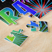 Voornaam "SARA", geun "HAPPY BIRTHDAY" Legpuzzel (Zijkant)