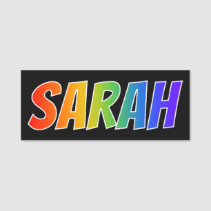 Voornaam "SARAH": Fun Rainbow-kleuren Naamplaatje