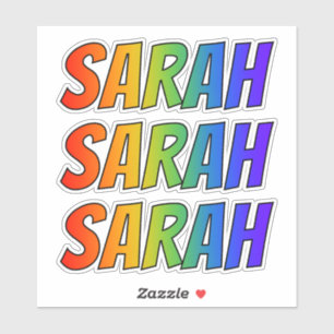 Voornaam "SARAH" w / Fun Rainbow Coloring Sticker