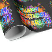 Voornaam "SCARLETT", geun "HAPPY BIRTHDAY" Cadeaupapier (Rol Hoek)