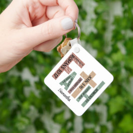 Voornaam Schattige Kleurrijke Bijbelverzen Typogra Sleutelhanger