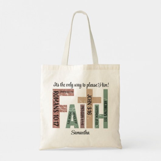 Voornaam Schattige Kleurrijke Bijbelverzen Typogra Tote Bag (Achterkant)