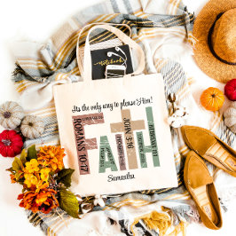 Voornaam Schattige Kleurrijke Bijbelverzen Typogra Tote Bag