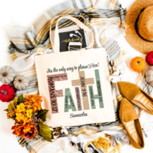 Voornaam Schattige Kleurrijke Bijbelverzen Typogra Tote Bag