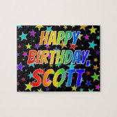 Voornaam SCOTT, Fun "HAPPY BIRTHDAY" Legpuzzel (Horizontaal)