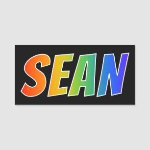 Voornaam "SEAN": Fun Rainbow-kleuren Naamplaatje