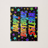 Voornaam SELENA, Fun "HAPPY BIRTHDAY" Legpuzzel (Verticaal)