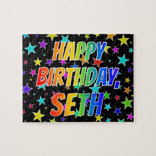 Voornaam SETH, Fun "HAPPY BIRTHDAY" Legpuzzel (Horizontaal)