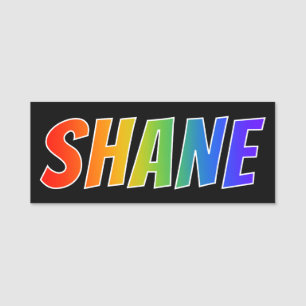 Voornaam "SHANE": Fun Rainbow-kleuren Naamplaatje