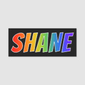Voornaam "SHANE": vun regenboogkleuren Naamplaatje (Voorkant)